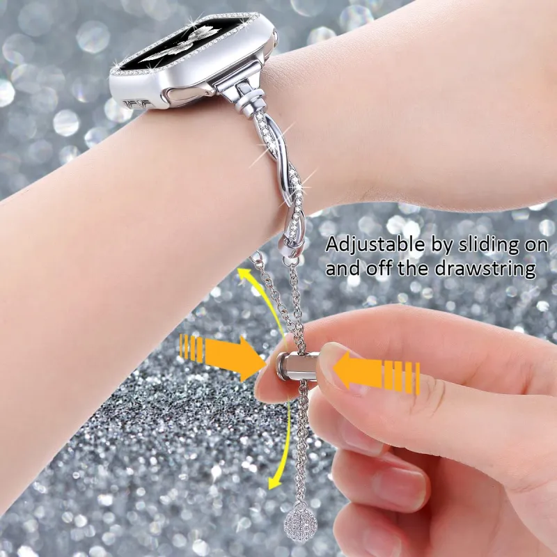 XINGYAAN Apple Compatibility Watch Band Twist Drill Belt Material-1