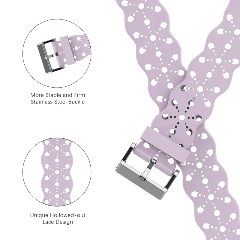 XINGYAAN Watch Band Apple Compatibility Silicone Material-2