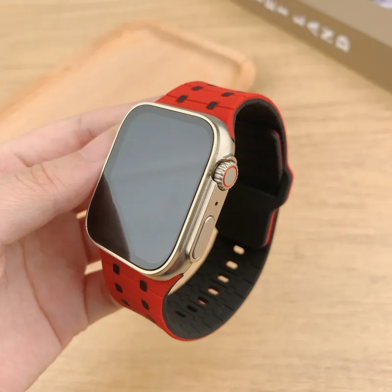 XINGYAAN Watch Band Apple Compatibility Silicone Material-5
