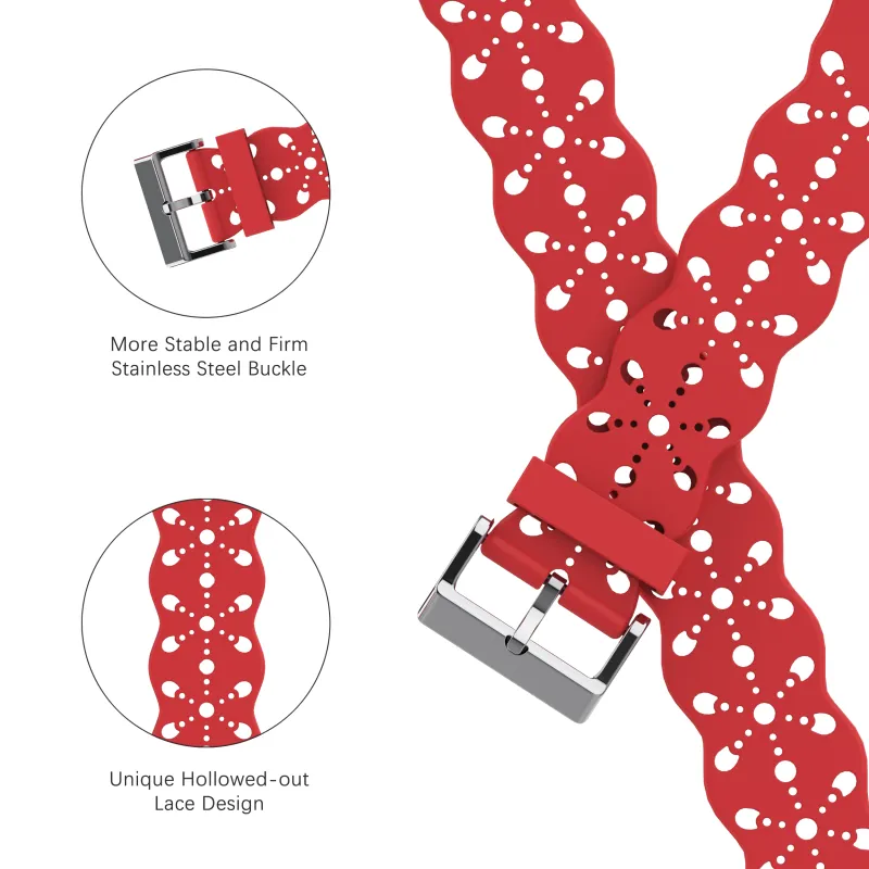 XINGYAAN Watch Band Apple Compatibility Silicone Material-22