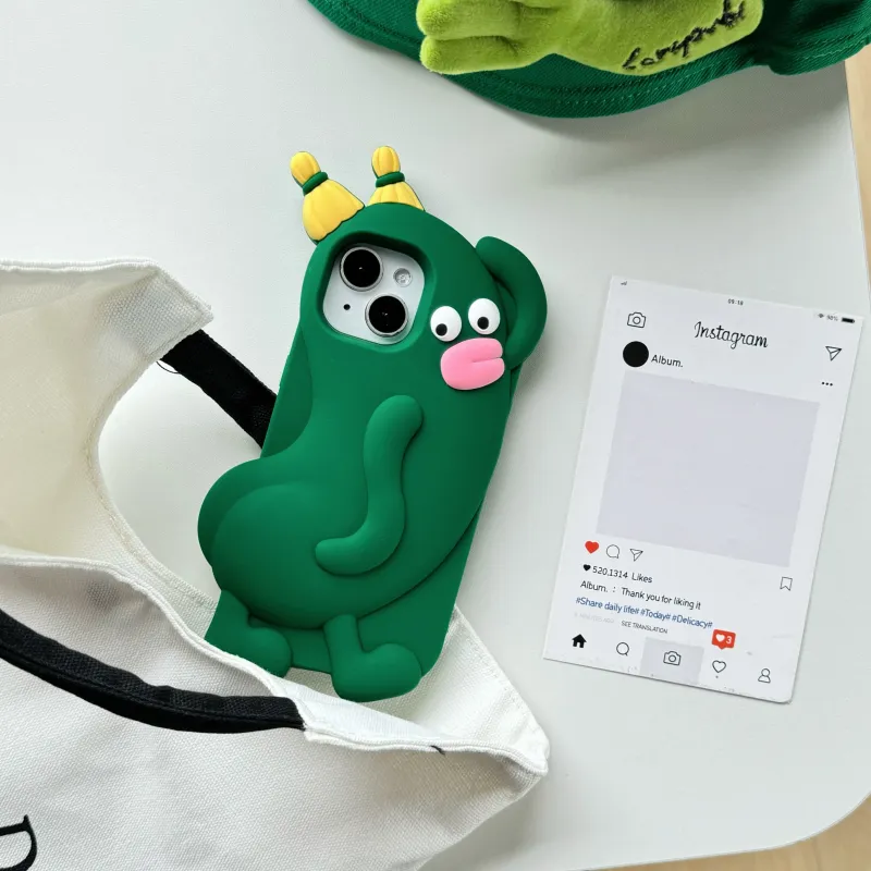 XINGYAAN Silicone Material 3D Effect Silicone Creative Styling Phone Case Protective Cover Cartoon-2