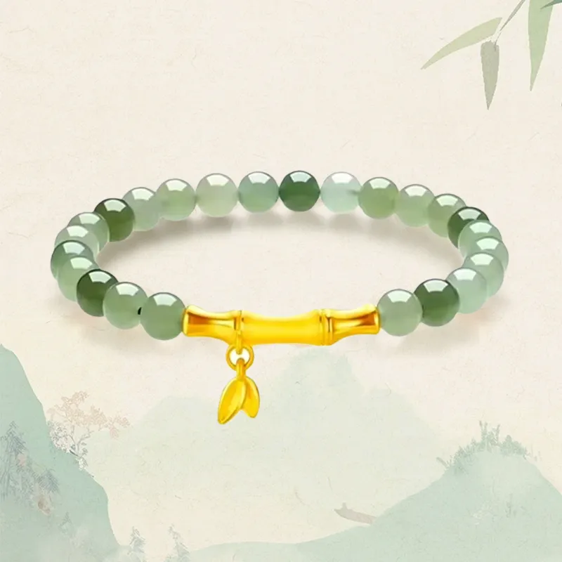 ZHONGYINYIJIN Bracelets Pale Greenish White Jade Unisex-1