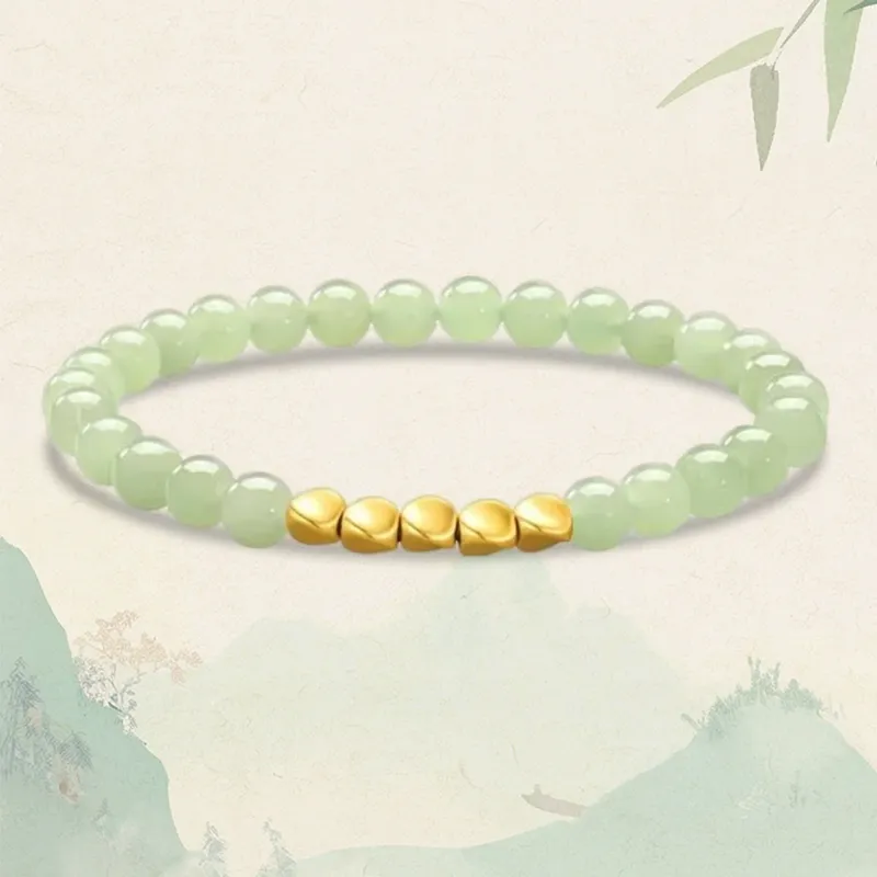 ZHONGYINYIJIN Bracelets Pale Greenish White Jade Unisex-2