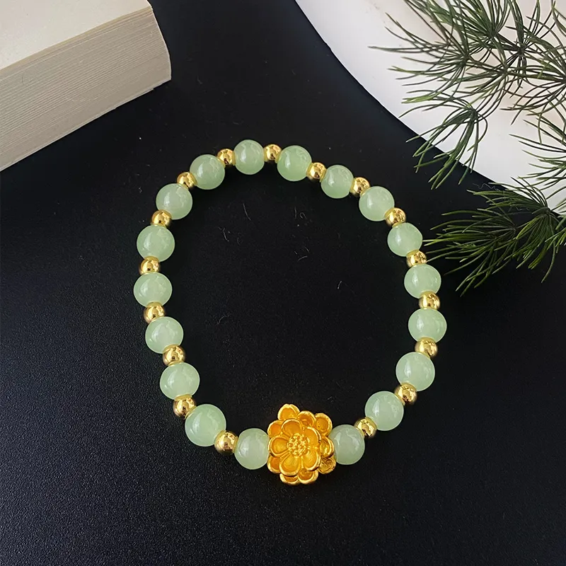 ZHONGYINYIJIN Hetian Jade Bracelets Pale Greenish White Jade Unisex-1