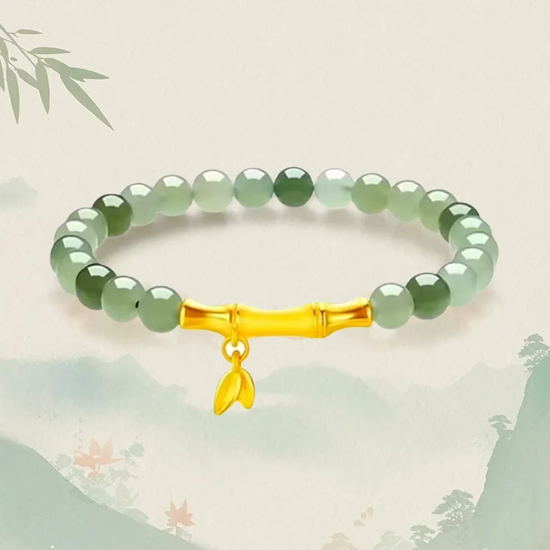 ZHONGYINYIJIN Bracelets Pale Greenish White Jade Unisex-2