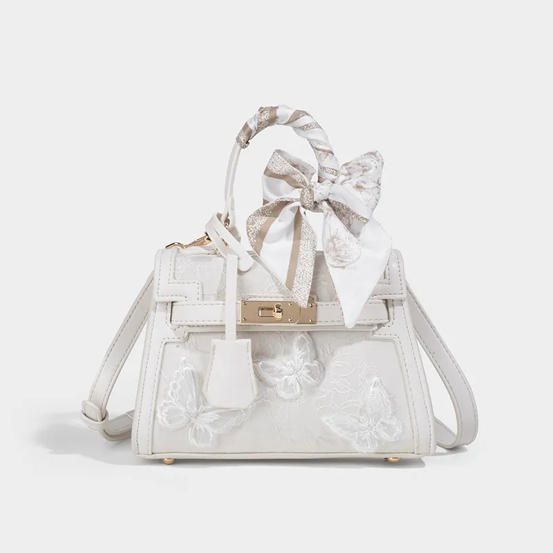 ESNSY PU Shoulder Bag, Crossbody Bag, Handbag Regular Women's White/Pink-4