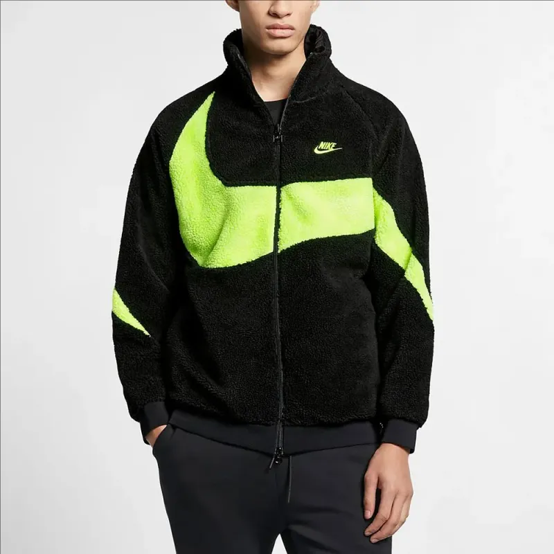 Nike Big Swoosh Jackets Coats Men's Black Shopping Bag Included-3