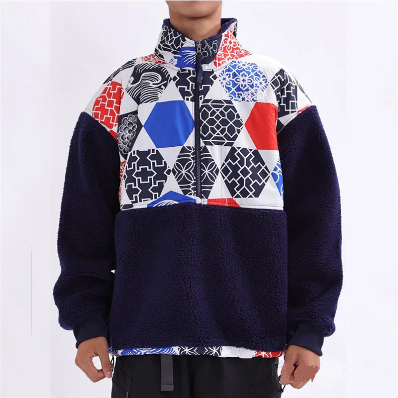 THE NORTH FACE Winter Olympics Limited Collection Velvet-feel Coat Men Blue+Shopping Bag-3