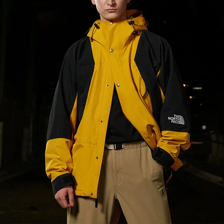 THE NORTH FACE Waterproof And Windproof Windbreaker Jacket Men's Black Yellow Multicolor Gift Bags-3