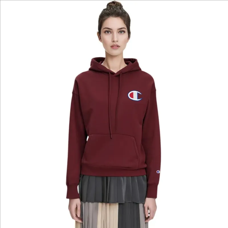 Champion Sweatshirts Unisex Burgundy+Necklace-3