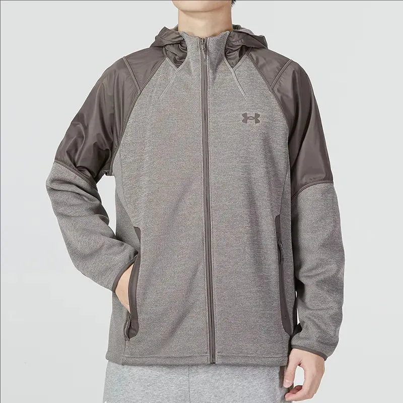 Under Armour EssentialSwacket Jackets Coats Men's Gray Comes With Necklace-2