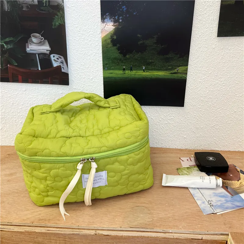 YUZHAOLIN Soft And Cushy Floral Makeup Bag In Macaron Color, Portable With Large Capacity For Skincare Product Storage-9