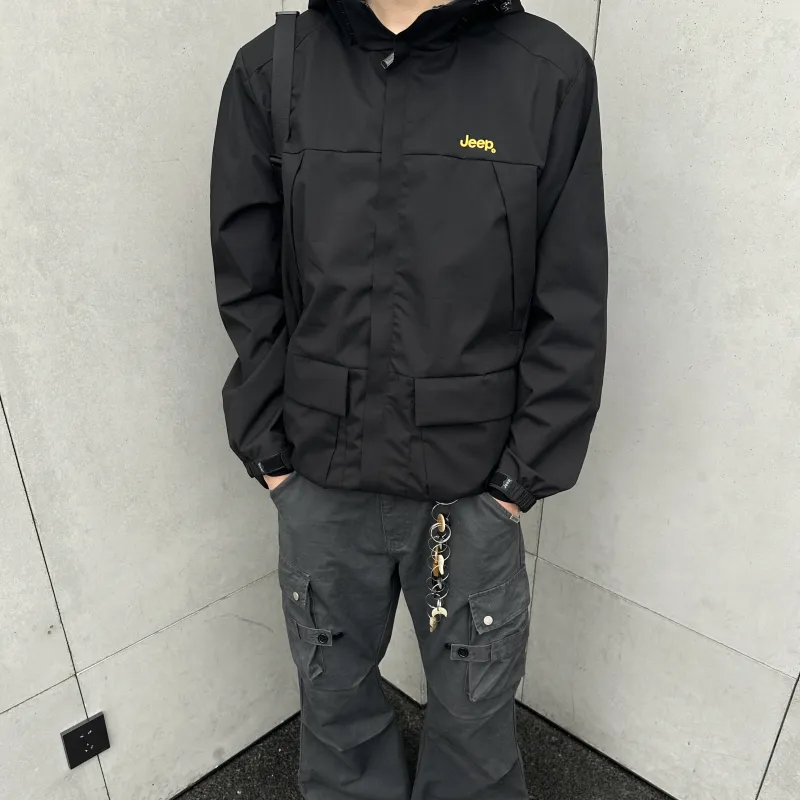 Jeep Waterproof And Windproof To Keep Warm Windbreaker Jacket Unisex-7