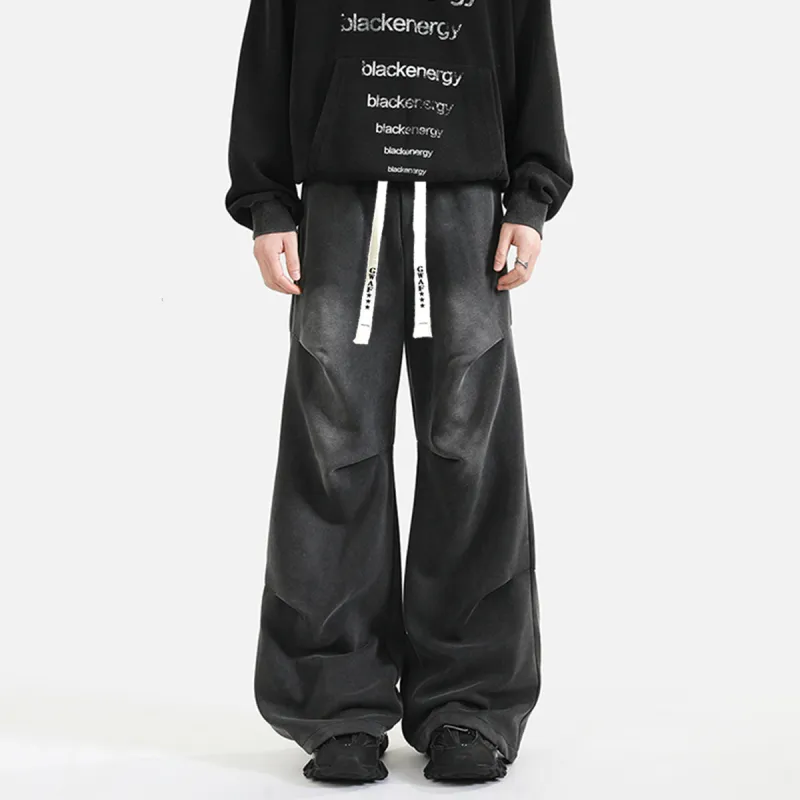 GWAF Casual Pants Unisex Washed Black-2