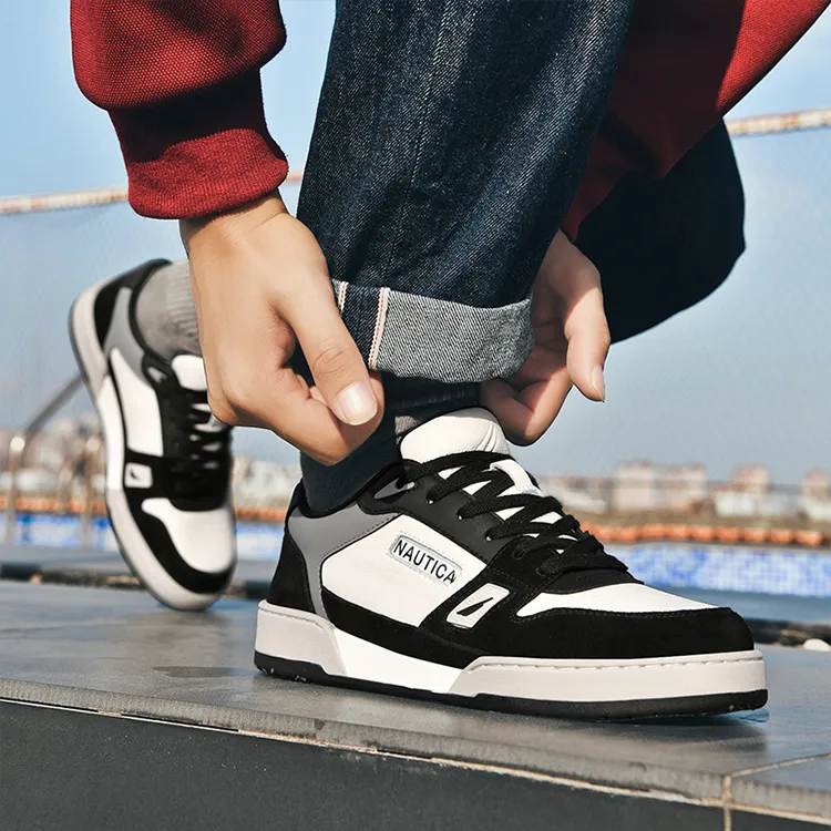 NAUTICA Luxury Trend Collection Anti-Slip And Wear-Resistant Height Increasing Low-Top Skateboard Shoes Men's-4