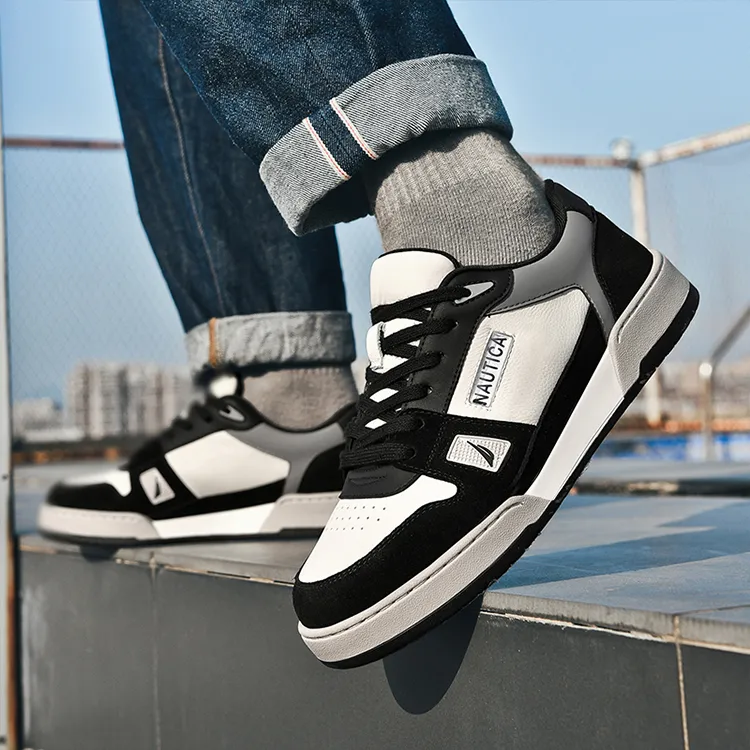 NAUTICA Luxury Trend Collection Anti-Slip And Wear-Resistant Height Increasing Low-Top Skateboard Shoes Men's-3