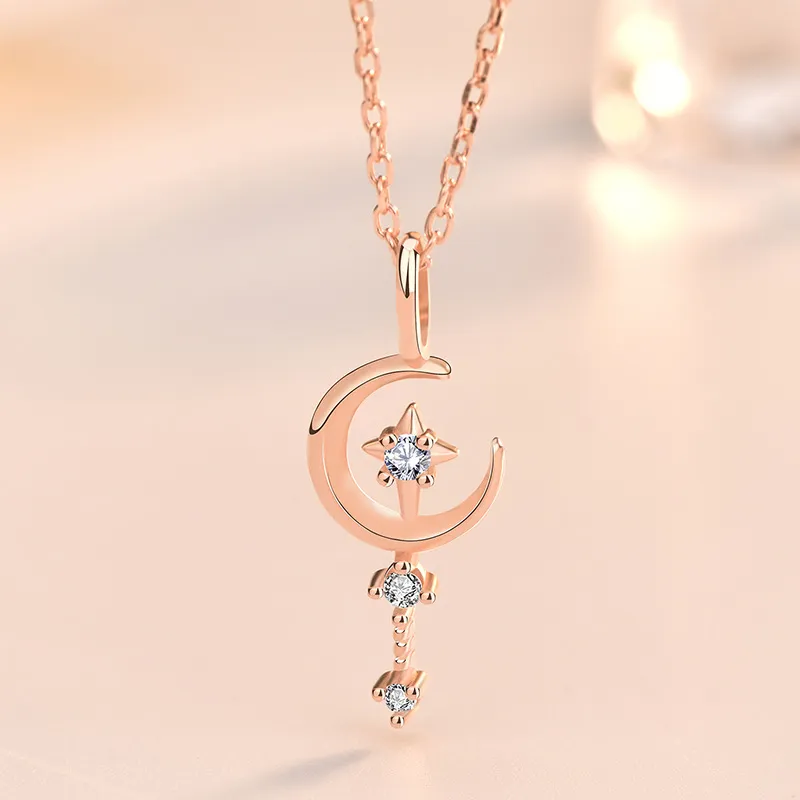 KEMLAIDA S925 Silver Necklaces Women's Rose Gold-1