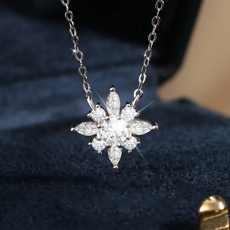 KEMLAIDA S999 Silver Moissanite Necklaces Women's-1