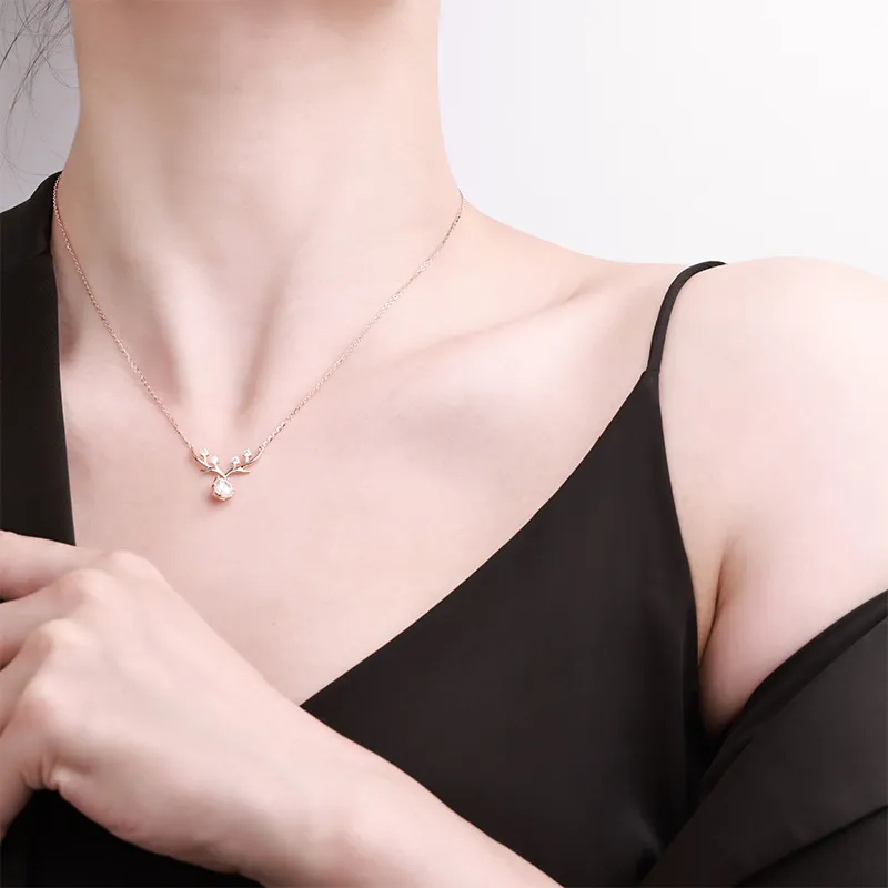 KEMLAIDA S925 Silver Necklaces Women's Silver White/Rose Gold-2
