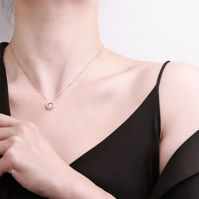 KEMLAIDA S925 Silver Necklaces Women's Rose Gold-4