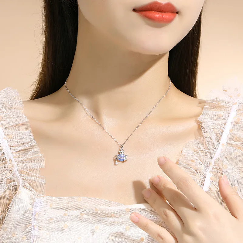 KEMLAIDA Glass Stone 925 Silver Necklaces Women's-1