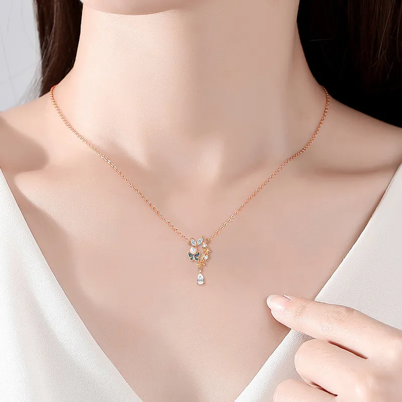 KEMLAIDA 925 Sterling Silver Necklaces Women's-2
