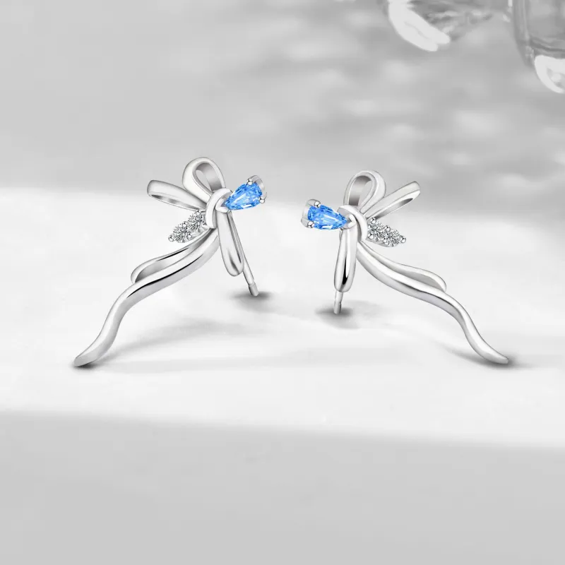 KEMLAIDA 925 Sterling Silver Stud Earrings Women's-3