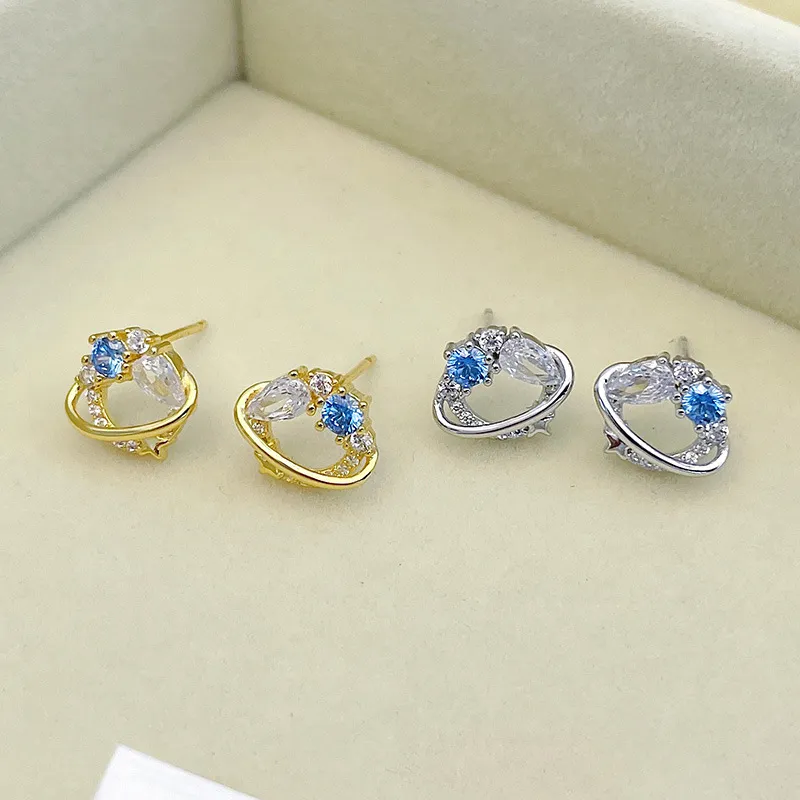 KEMLAIDA 925 Sterling Silver Stud Earrings Women's-2