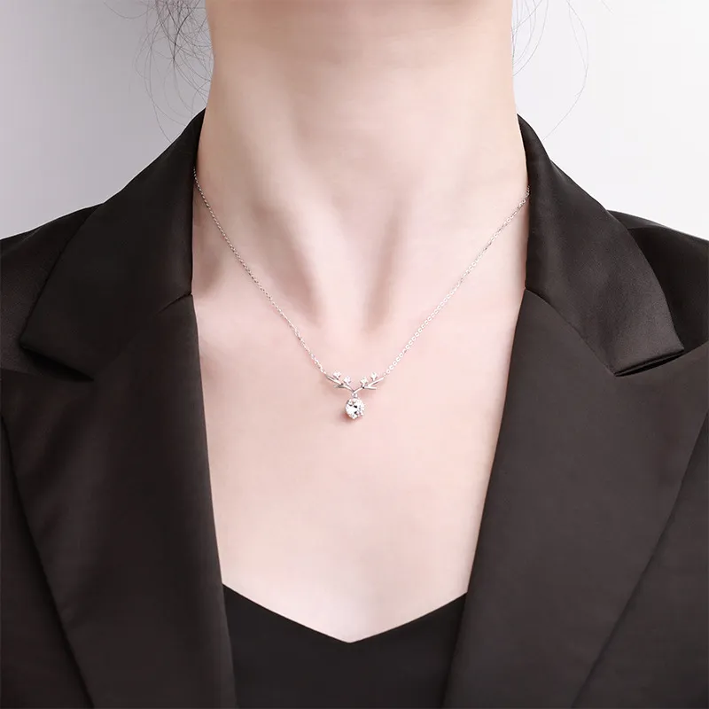 KEMLAIDA S925 Silver Necklaces Women's Silver White/Rose Gold-3