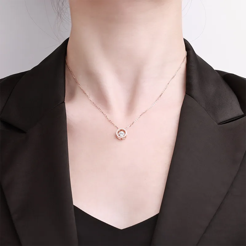 KEMLAIDA S925 Silver Necklaces Women's Rose Gold-3