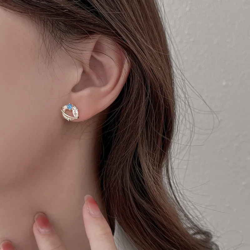 KEMLAIDA 925 Sterling Silver Stud Earrings Women's-3