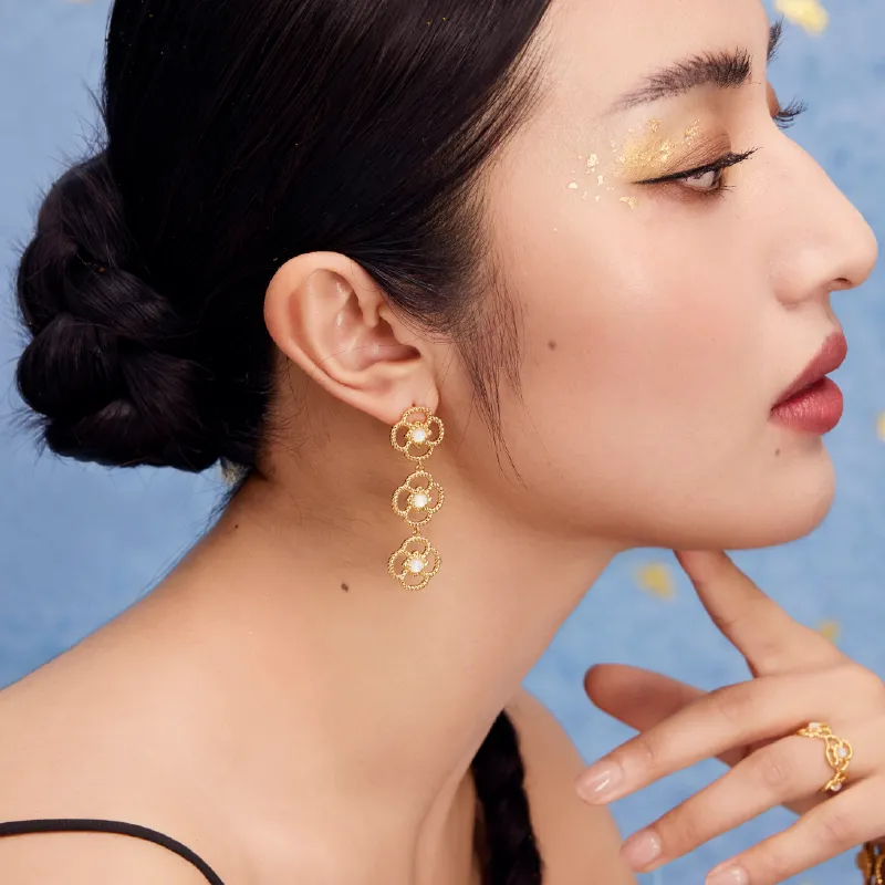 BAODEYI 18K Gold Plated Copper Earrings Unisex-4
