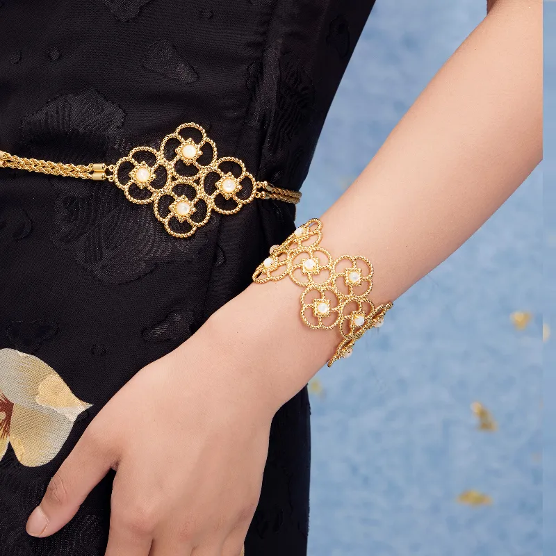 BAODEYI Pinctada Maxima, 18K Gold Plated Copper Bangles Unisex-2