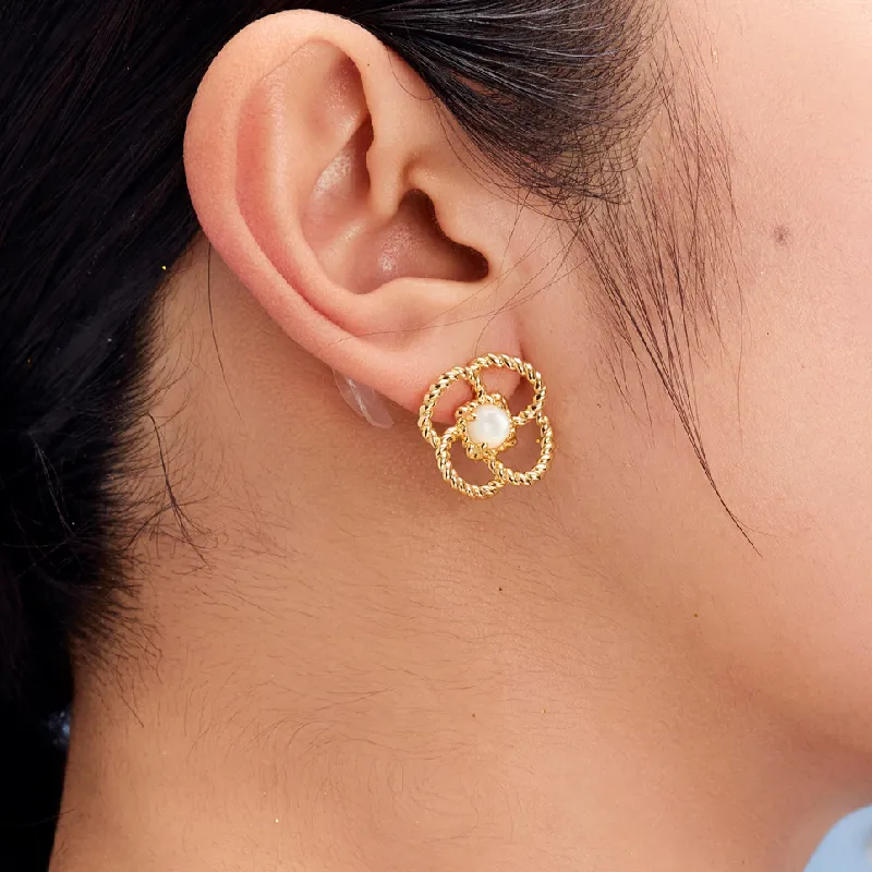 BAODEYI 18K Gold Plated Copper Stud Earrings Unisex-3