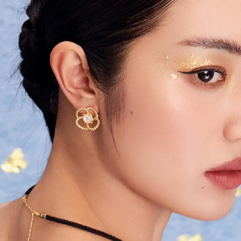 BAODEYI 18K Gold Plated Copper Stud Earrings Unisex-4