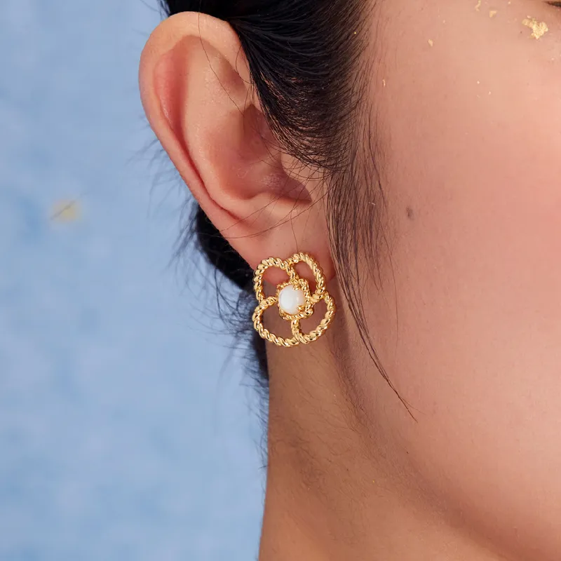 BAODEYI 18K Gold Plated Copper Stud Earrings Unisex-2