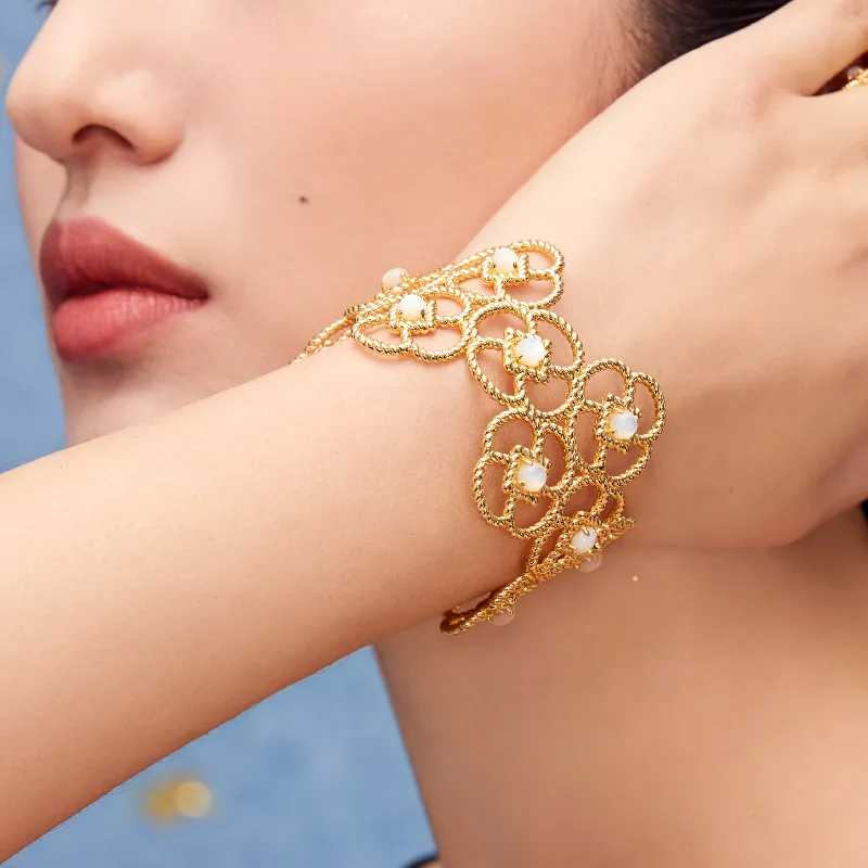 BAODEYI Pinctada Maxima, 18K Gold Plated Copper Bangles Unisex-3