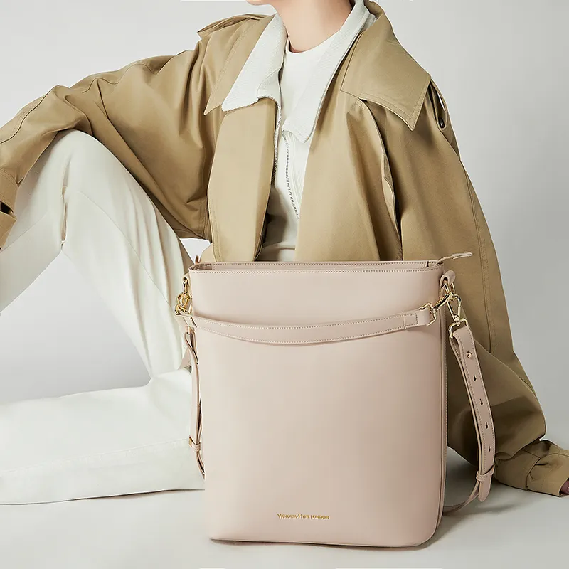 VICTORIA·HYDE Microfiber Material Chloe Shoulder Bag, Handbag, Bucket Bag Large Size Women's-2