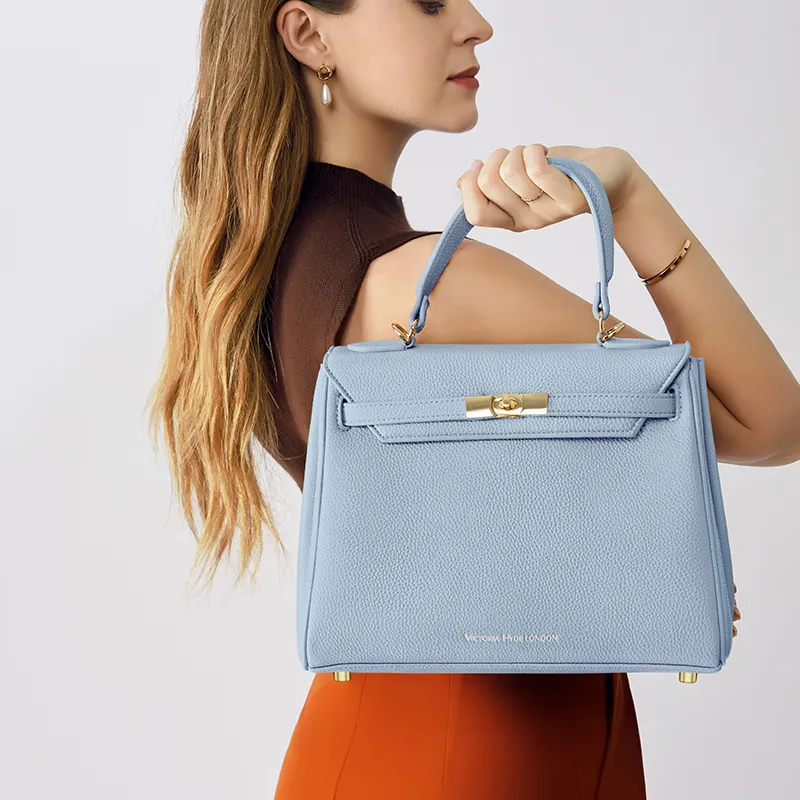 VICTORIA·HYDE PU Leather Surface Handbag, One Shoulder, Crossbody Bag Medium Size Women's Multicolor-4