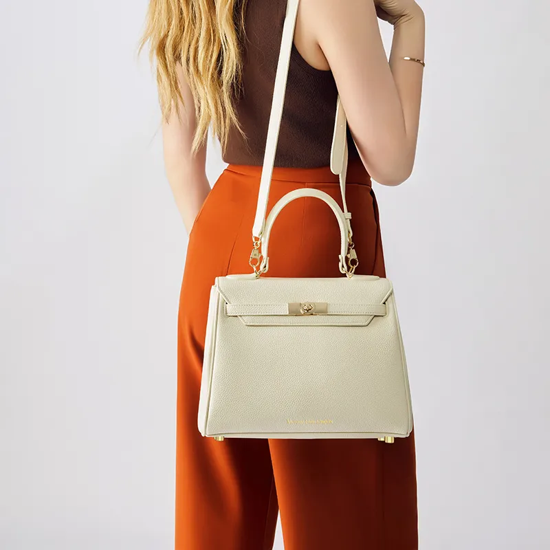 VICTORIA·HYDE PU Leather Surface Handbag, One Shoulder, Crossbody Bag Medium Size Women's Multicolor-2