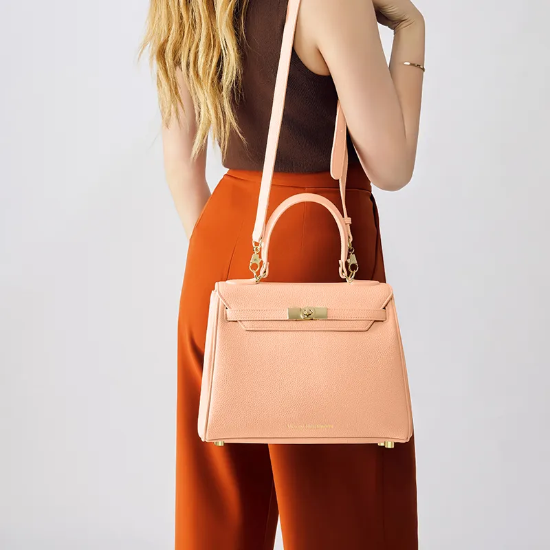 VICTORIA·HYDE PU Leather Surface Handbag, One Shoulder, Crossbody Bag Medium Size Women's Multicolor-12