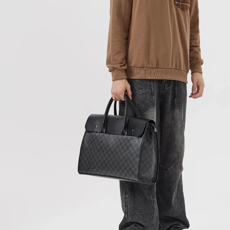 VIHUS PVC Briefcase Regular Men's Black-5