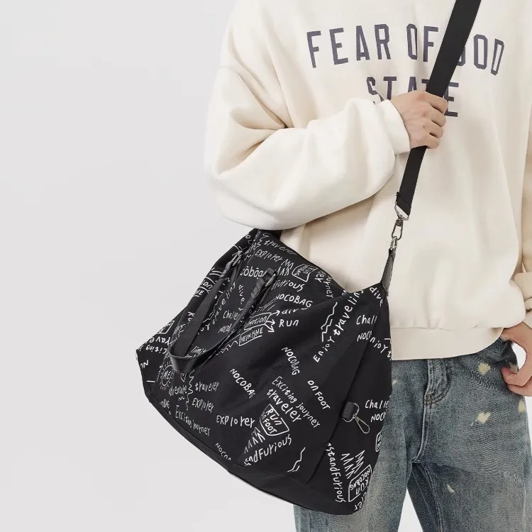 VIHUS Canvas Shoulder Bag, Crossbody Bag, Handbag Regular Unisex Black-4