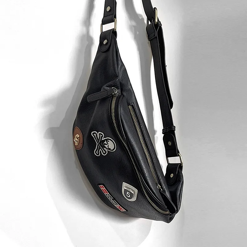 VIHUS PU Fanny Pack Regular Men's Black-1