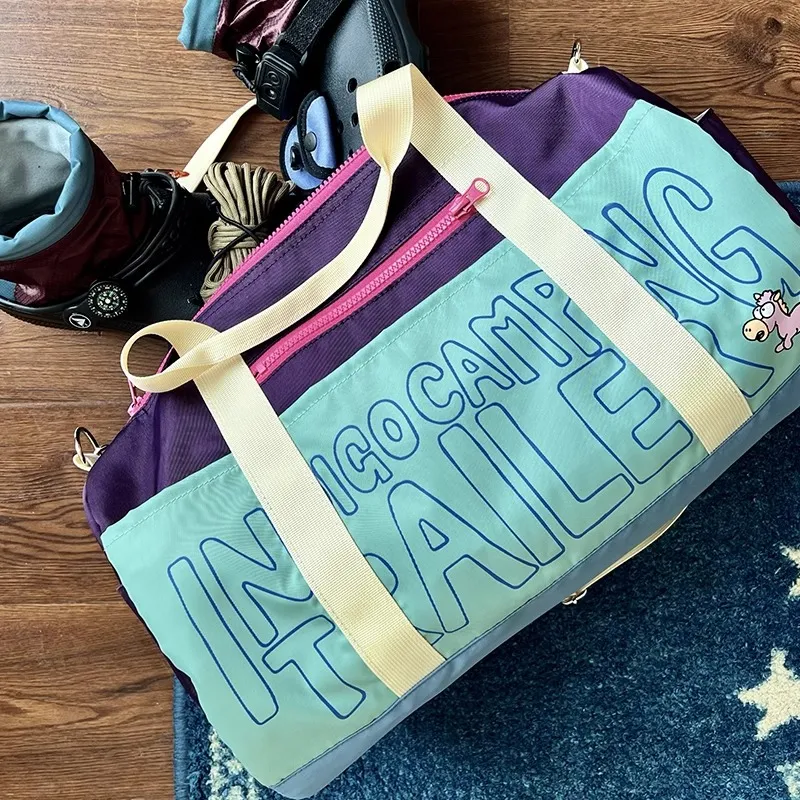 VIHUS Nylon Fabric Travel Bag Unisex Grape Purple-2