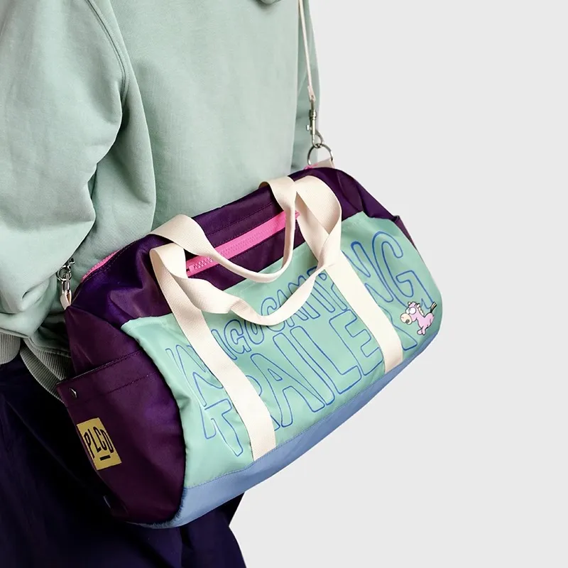 VIHUS Nylon Fabric Travel Bag Unisex Grape Purple-3