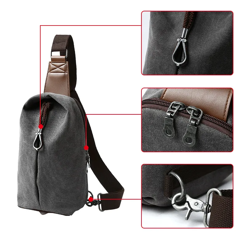 VIHUS Canvas Sling Bag Regular Men's Multicolor-2