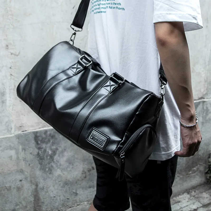 VIHUS PVC Gym Bag Large Size Men's Black-4