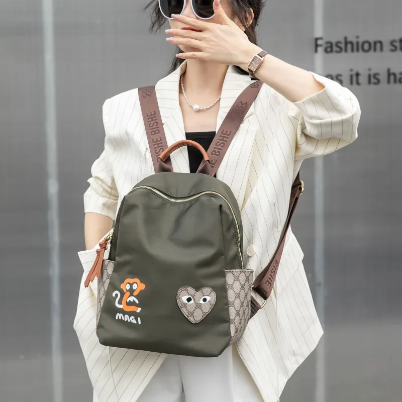 VIHUS Oxford Backpack Large Size Unisex Black/Army Green-7