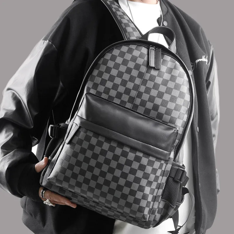 VIHUS PVC Polyvinyl Chloride Backpack Men's Black-4
